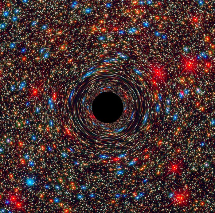 ブラックホールによって歪められる光